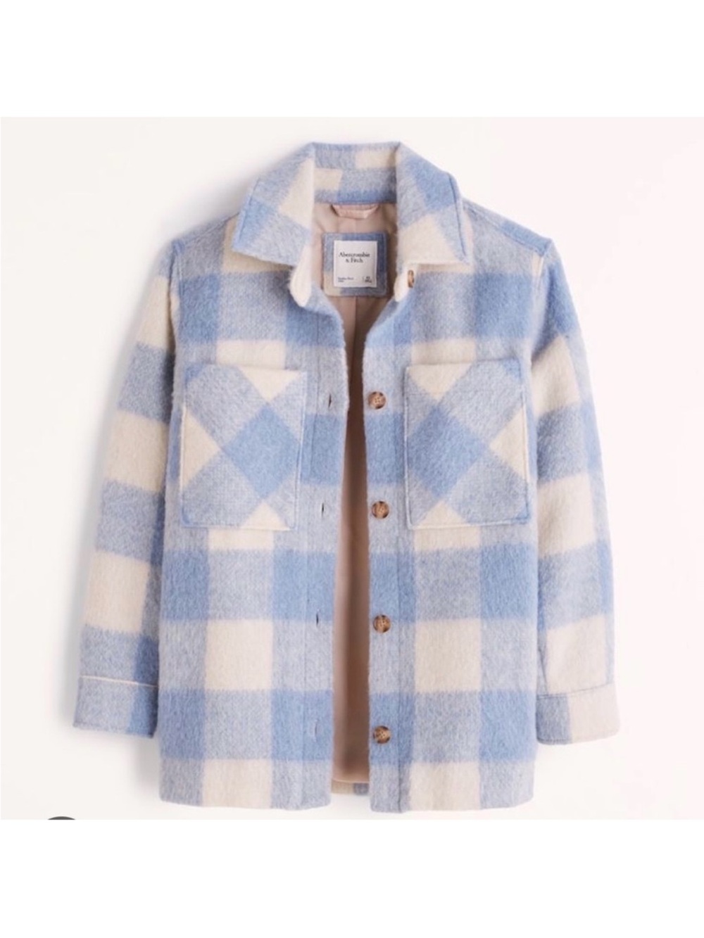 Abercrombie &Fitch Blue & Cream Plaid Shacket